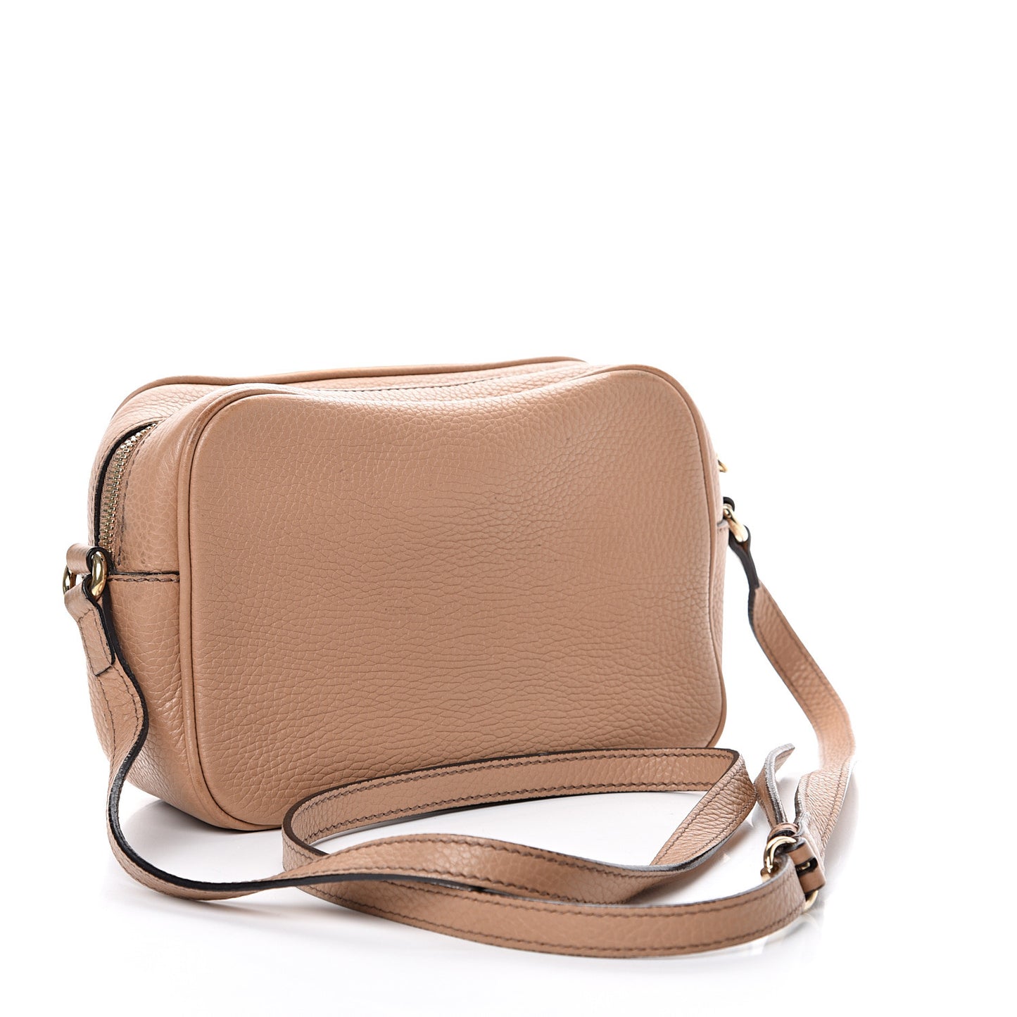 Pebbled Calfskin Small Soho Disco Bag Rose Beige