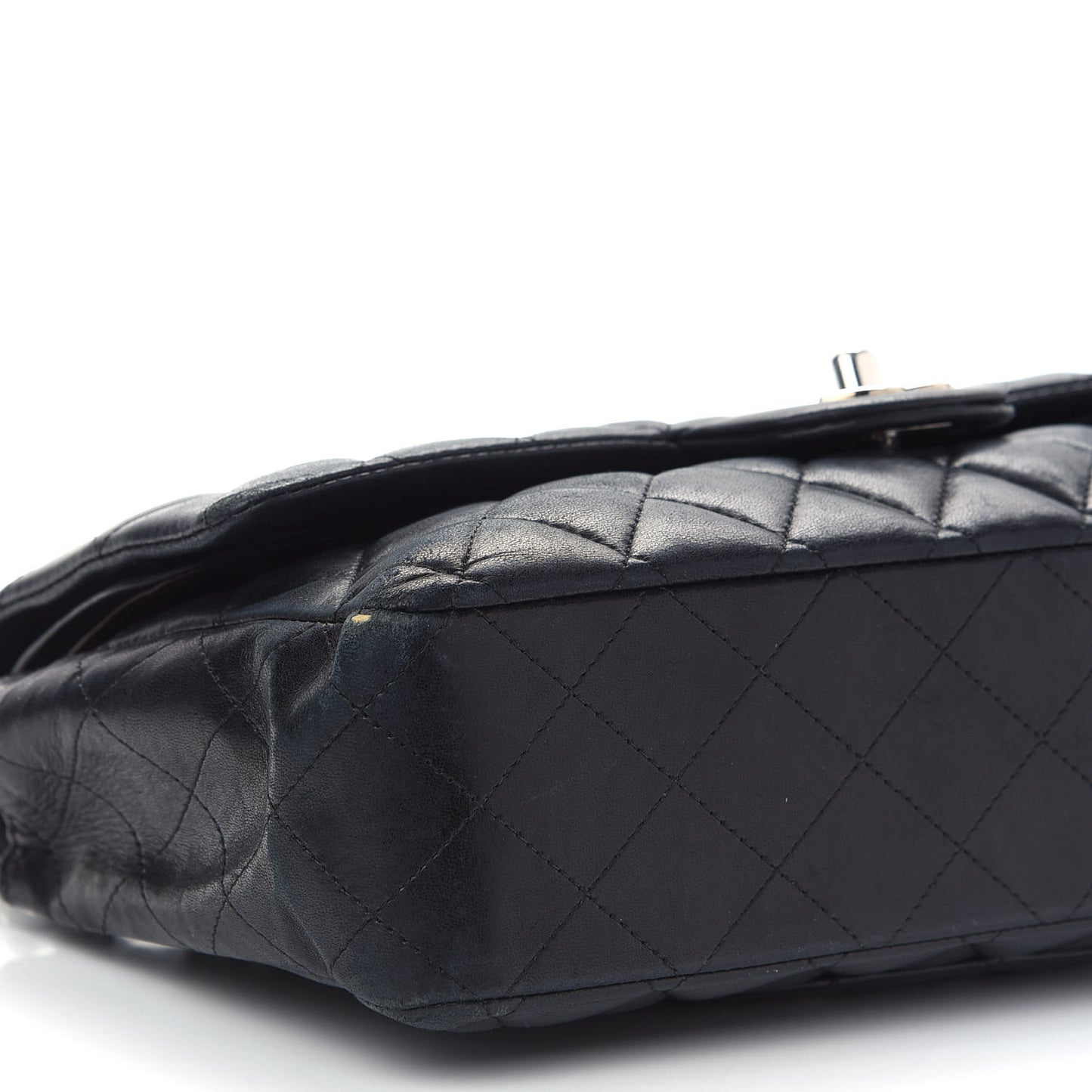 Lambskin Quilted Medium Double Flap Black