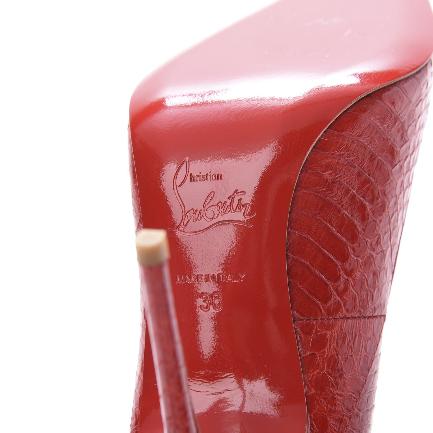 Christian Louboutin Watersnake Decollete 554 100 Pumps 36 Red 7 of 12