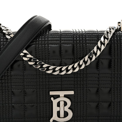 Burberry Patent Quilted House Check Lola Bag Black 8 of 11