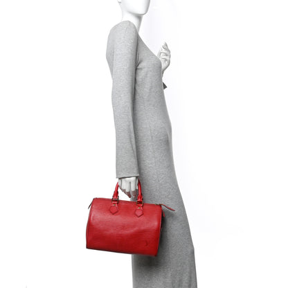 Louis Vuitton Epi Speedy 25 Castillan Red 2 of 19