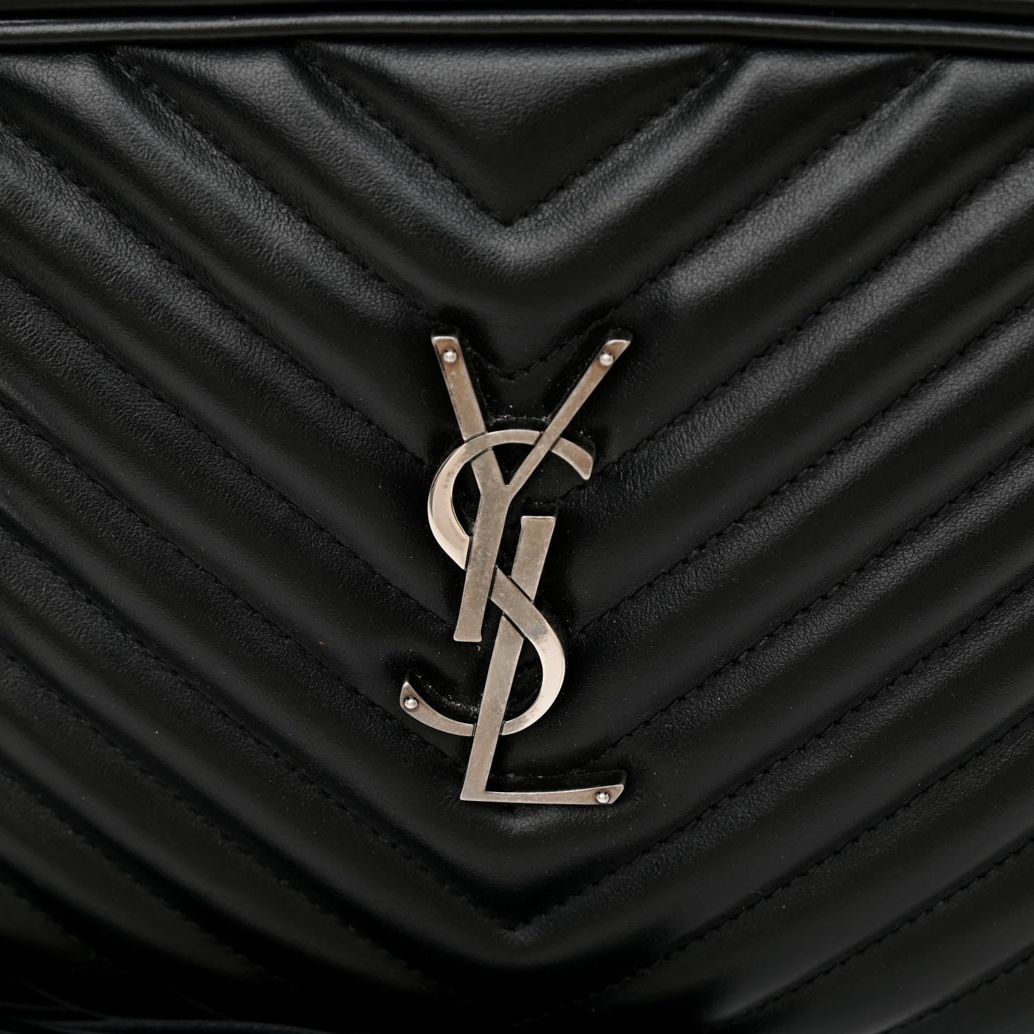 Saint Laurent Calfskin Matelasse Monogram Lou Camera Bag Black 8 of 9