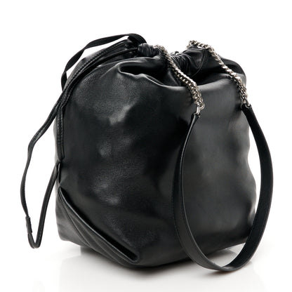 Saint Laurent Lambskin Teddy Drawstring Bag Black 4 of 14