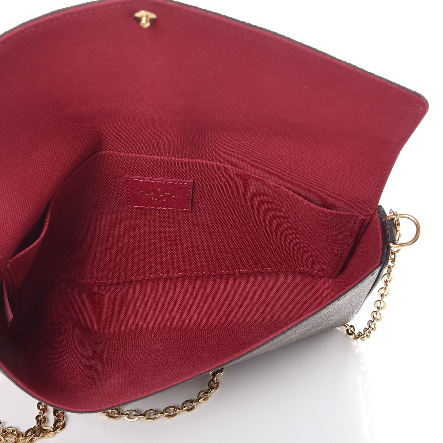 Monogram Pochette Felicie Chain Wallet Fuchsia