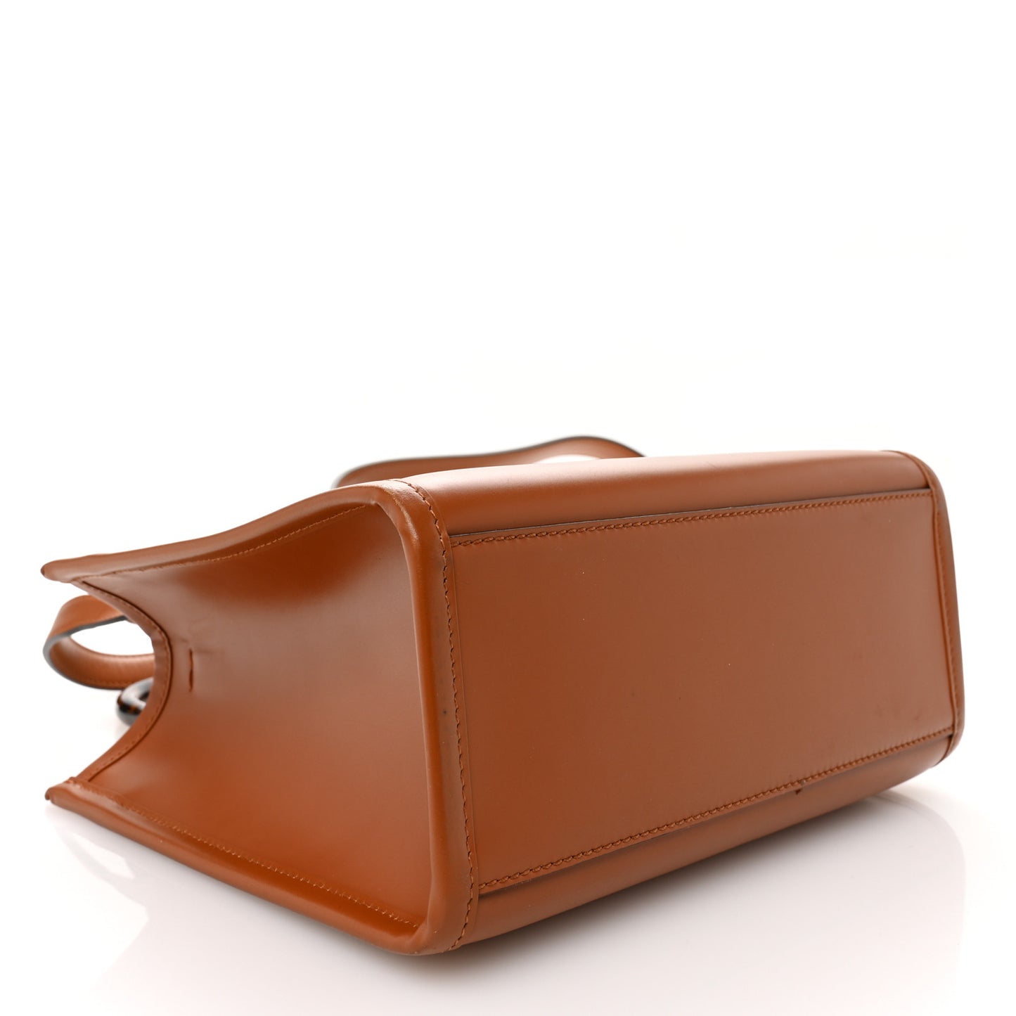 Vitello King Plexiglass Logo Embossed Small Fendi Sunshine Shopper Tote Cuoio