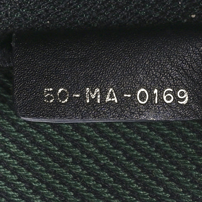 Christian Dior Canvas Embroidered Medium Checkered Book Tote Black Green 6 of 10