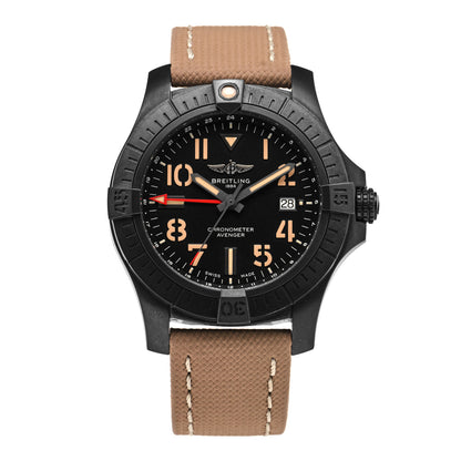 Breitling Titanium Calfskin 45mm Avenger GMT Night Mission Automatic Watch Black V32395 1 of 5