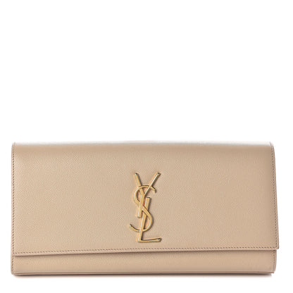 Saint Laurent Grain De Poudre Classic Monogram Cassandre Clutch Nude 1 of 8