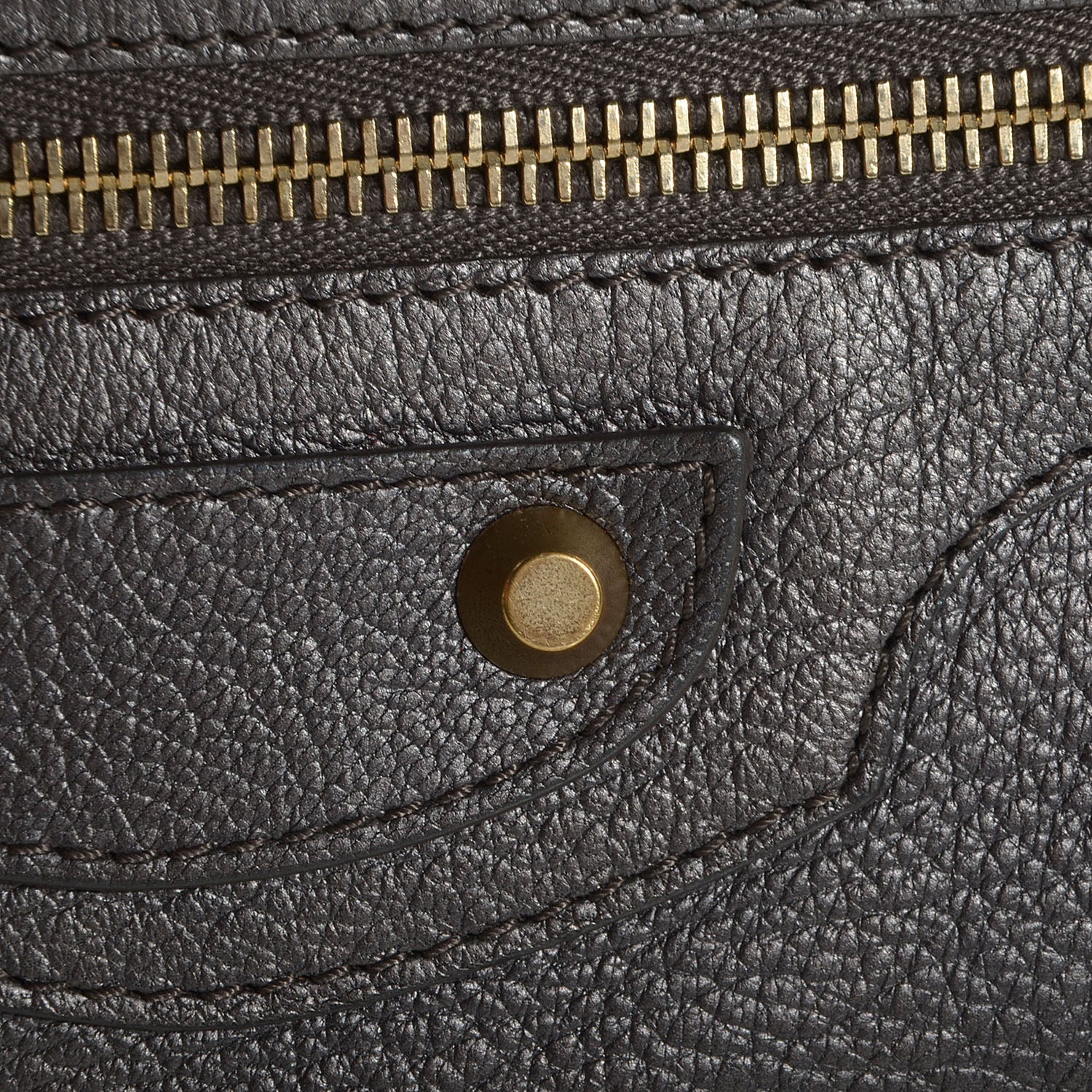 Balenciaga Chevre Classic Gold Hardware Premier Clutch Bronze 9 of 11