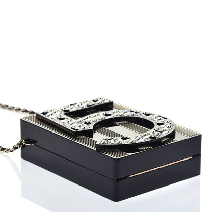 Chanel Plexiglass Strass Mosaic No 5 Minaudière Clutch Black Gold 4 of 9