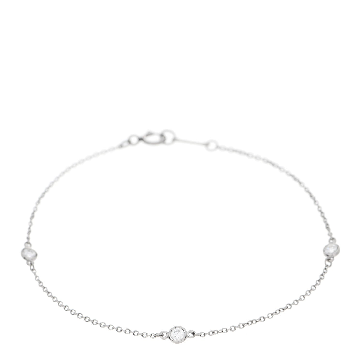 Tiffany Platinum Diamond .15ctw Elsa Peretti Diamonds by the Yard Station Bracelet 1 of 4