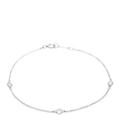 Tiffany Platinum Diamond .15ctw Elsa Peretti Diamonds by the Yard Station Bracelet 1 of 4