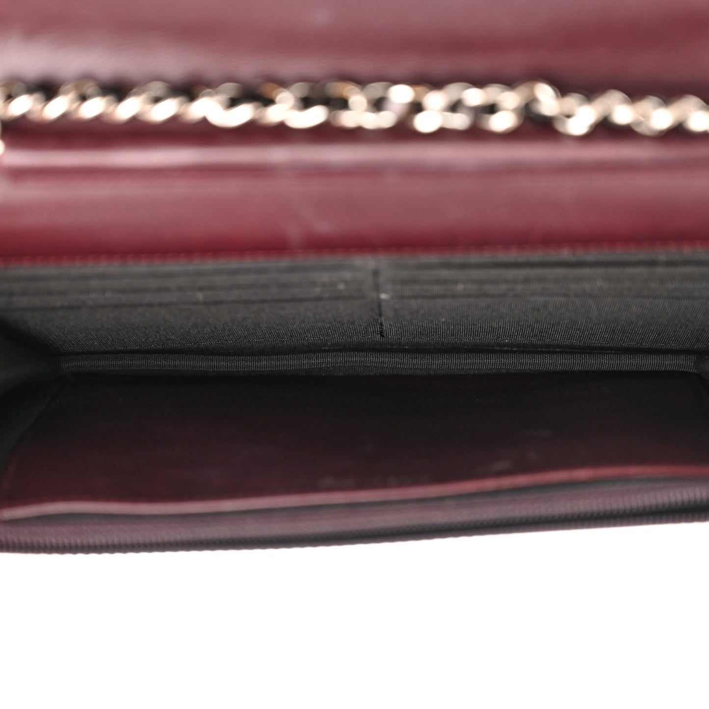 Patent Coco Cabas Wallet On Chain WOC Burgundy