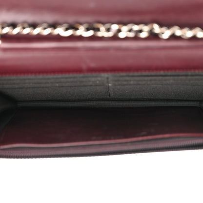Chanel Patent Coco Cabas Wallet On Chain WOC Burgundy 5 of 24