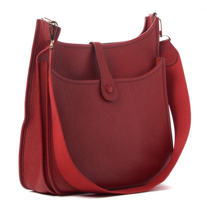Hermes Taurillon Clemence Evelyne III GM Rouge Garance 2 of 8
