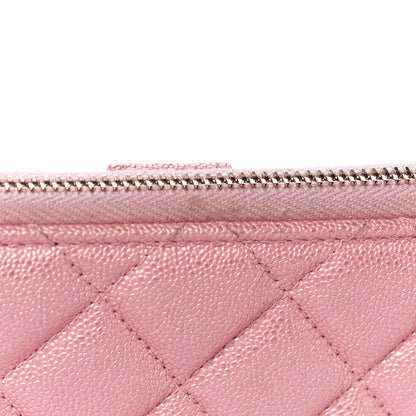 Chanel Iridescent Caviar Quilted Classic Pouch With Handle Rose Pink 11 of 16
