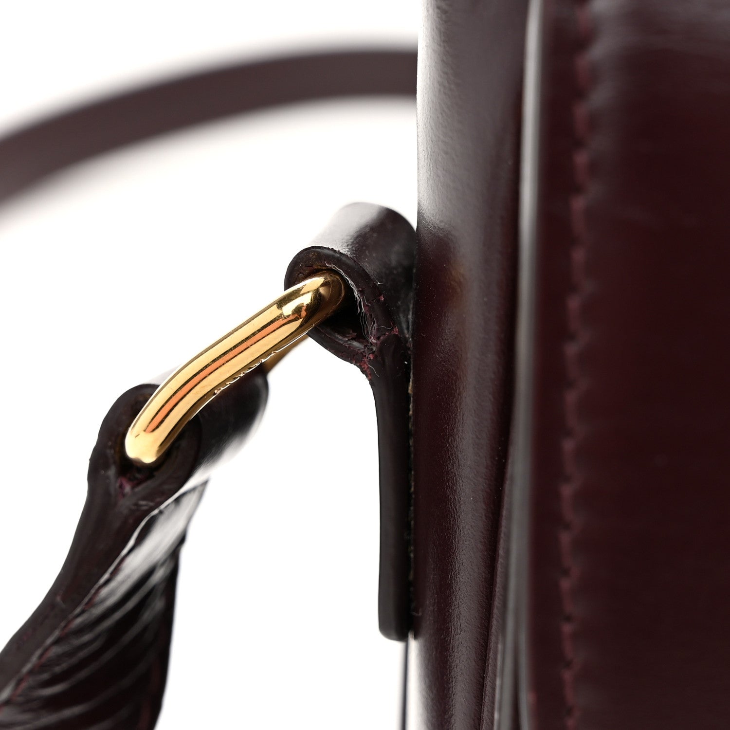 Celine Shiny Calfskin Medium Triomphe Burgundy 12 of 12