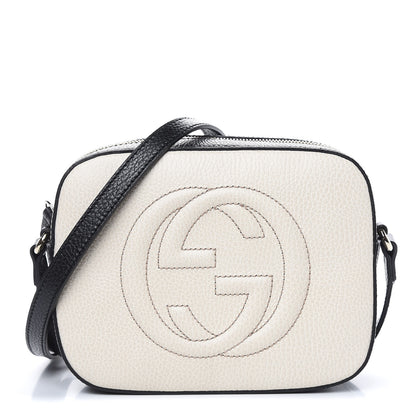 Gucci Dollar Calfskin Bi-Color Small Soho Disco Bag Mystic White Black 1 of 9
