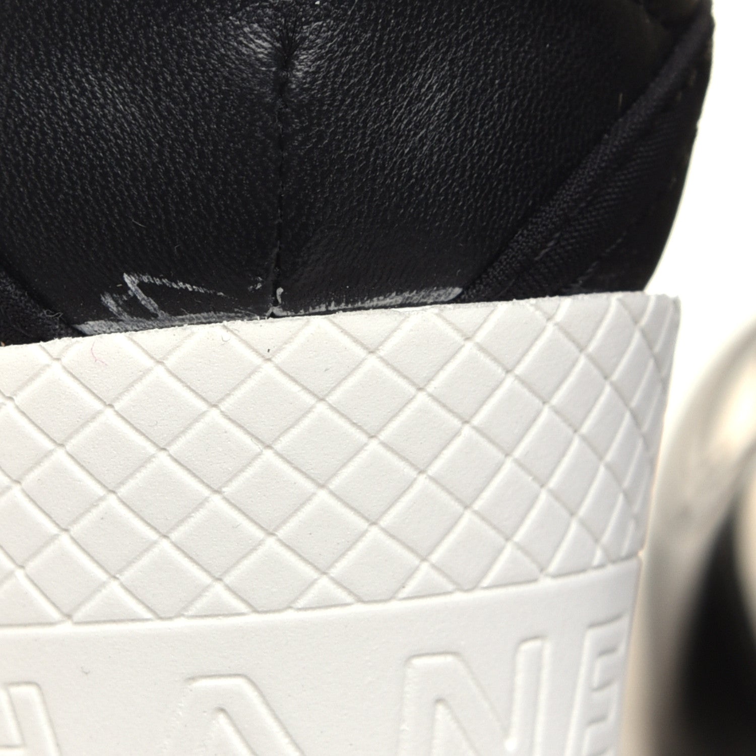 Chanel Calfksin Quilted Lace Up Boots 36.5 White Black 9 of 9