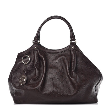 Gucci Guccissima Signature Large Sukey Tote Chocolate 1 of 9