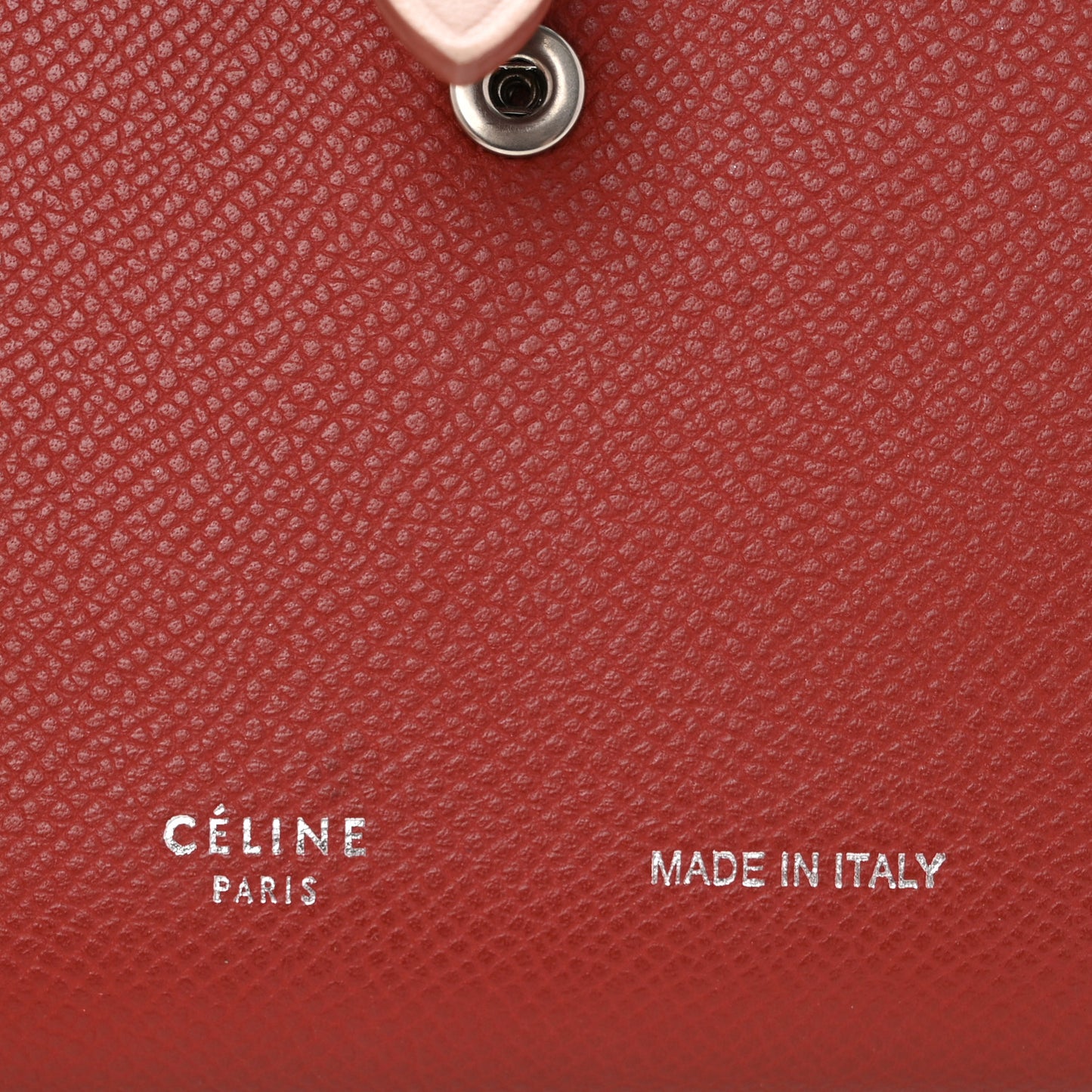 Grained Calfskin Medium Multifunction Strap Wallet Scarlet