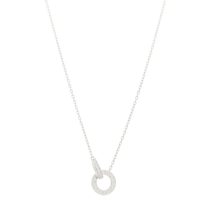 Cartier 18K White Gold Diamond Interlocking LOVE Paved Necklace 1 of 6
