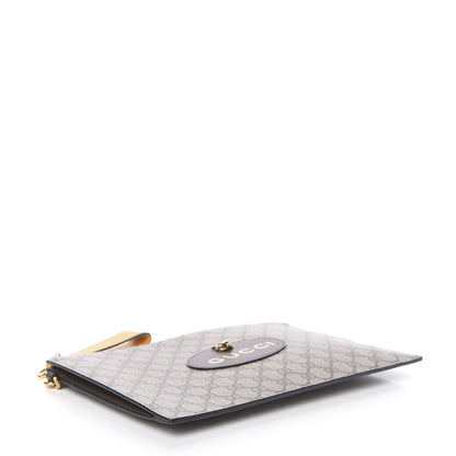 Gucci GG Supreme Monogram Neo Vintage Zip Wristlet Pouch Beige New Acero Crop 4 of 8