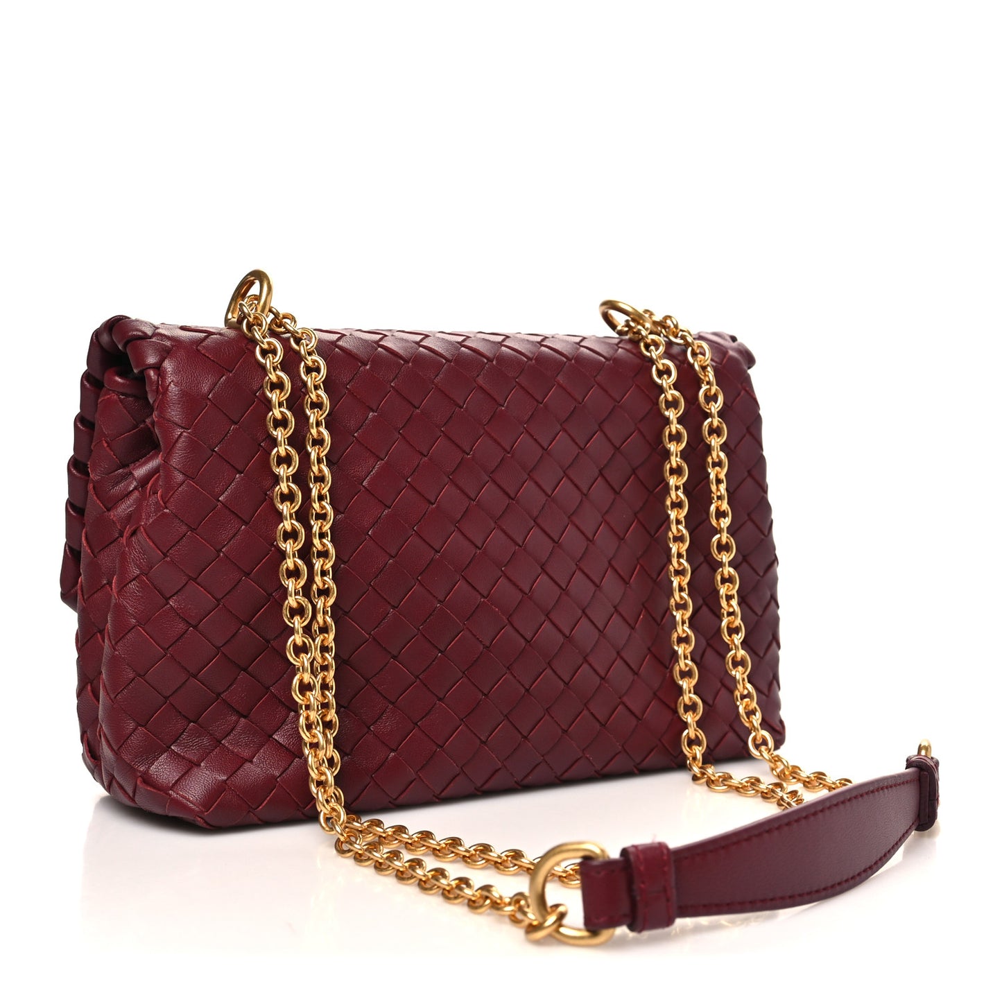 Nappa Intrecciato Baby Olimpia Shoulder Bag Bordeaux