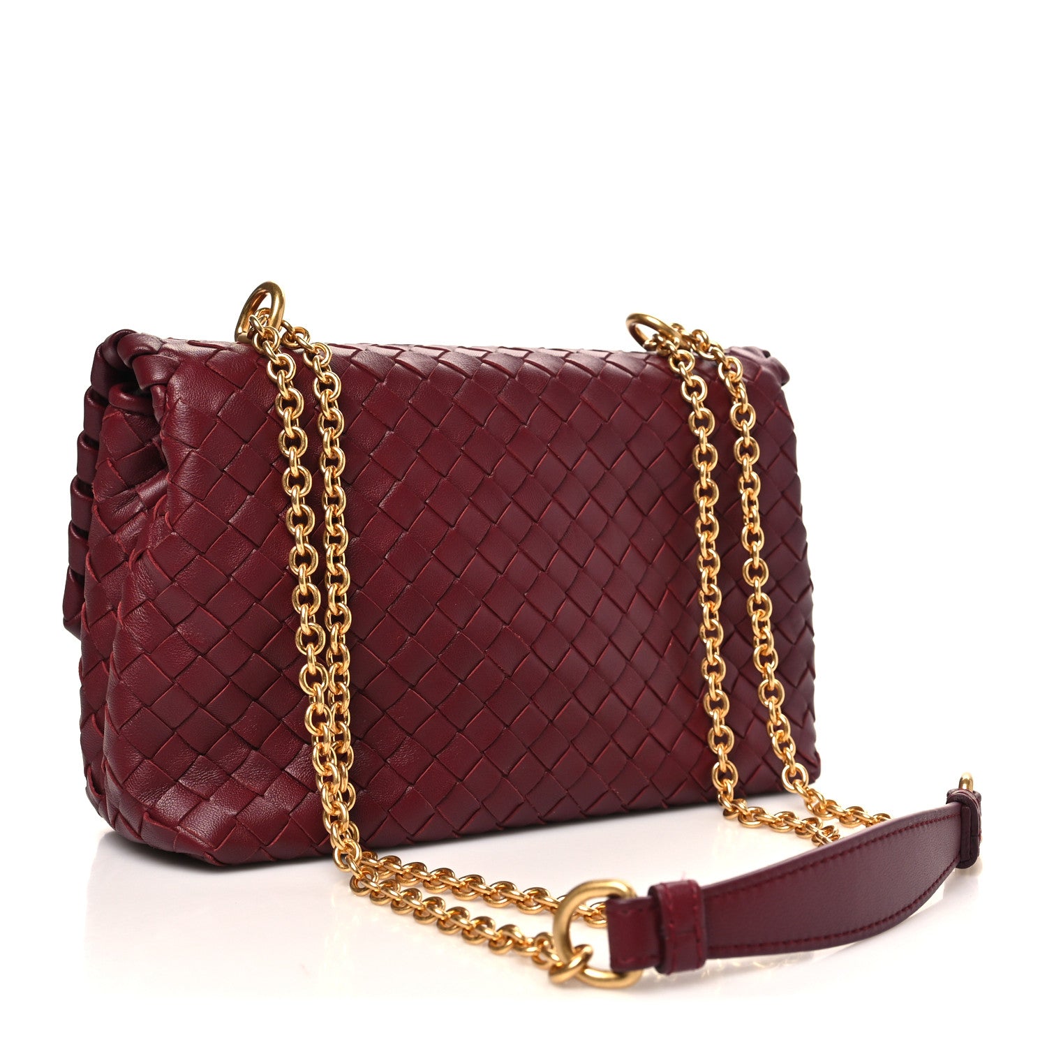 Bottega Veneta Nappa Intrecciato Baby Olimpia Shoulder Bag Bordeaux 4 of 10
