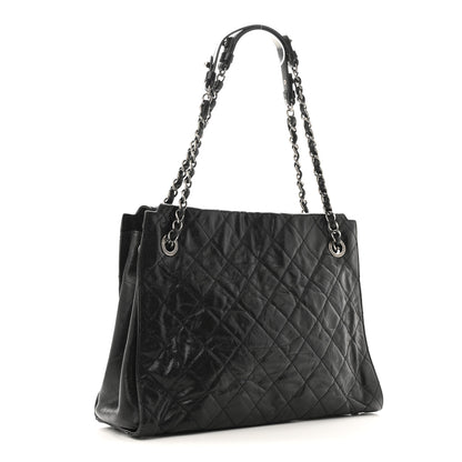 Chanel Crumpled Grained Calfskin CC Crave Tote Black 3 of 11