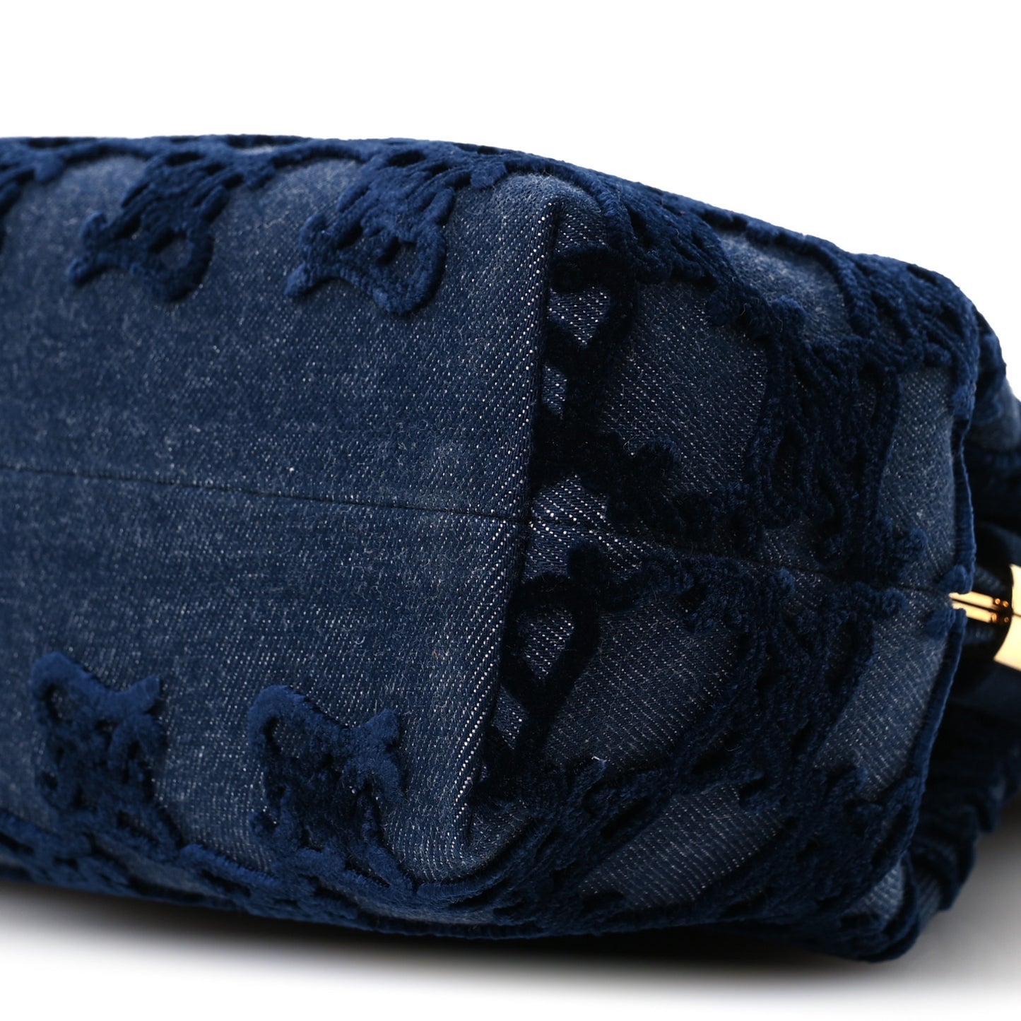 Denim Karligraphy Embroidered Medium Fendi First Blue