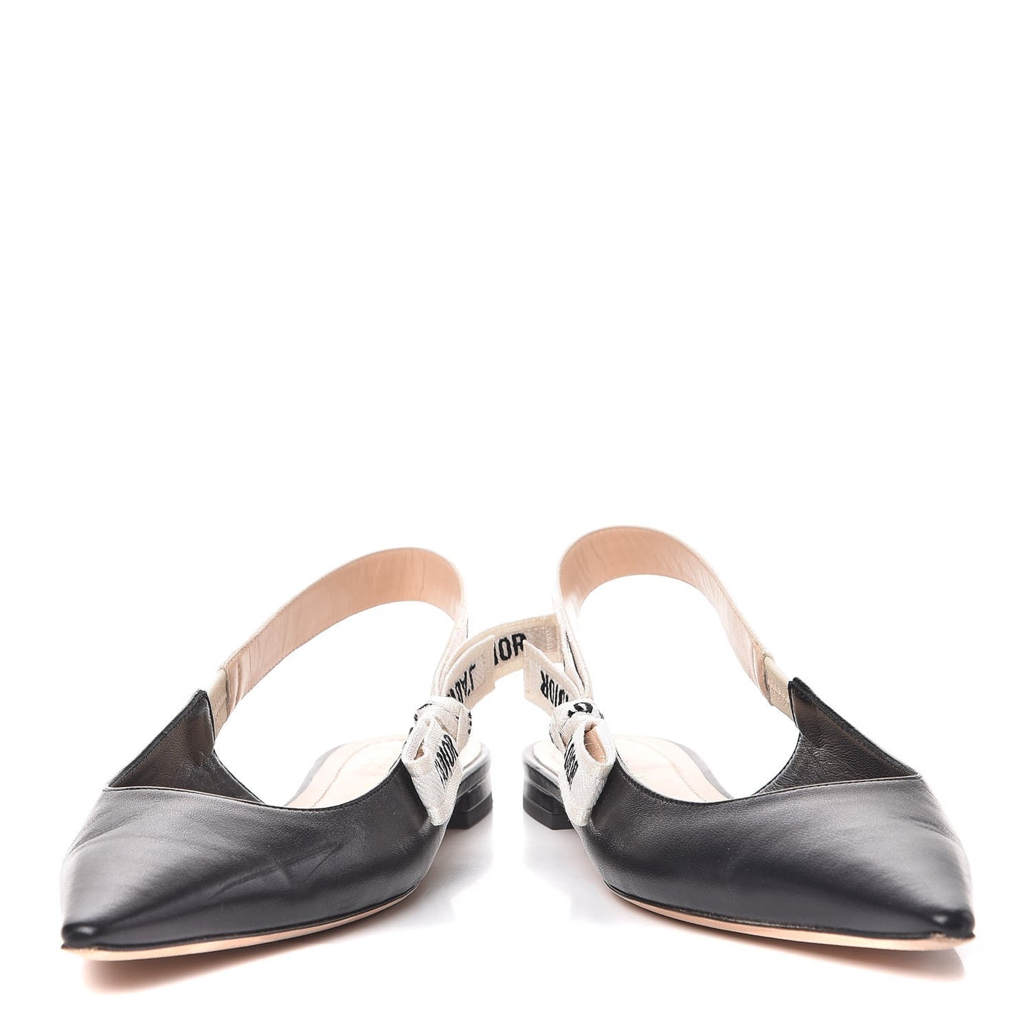 Lambskin Ribbon J'Adior Slingback Ballet Flats 39 Black