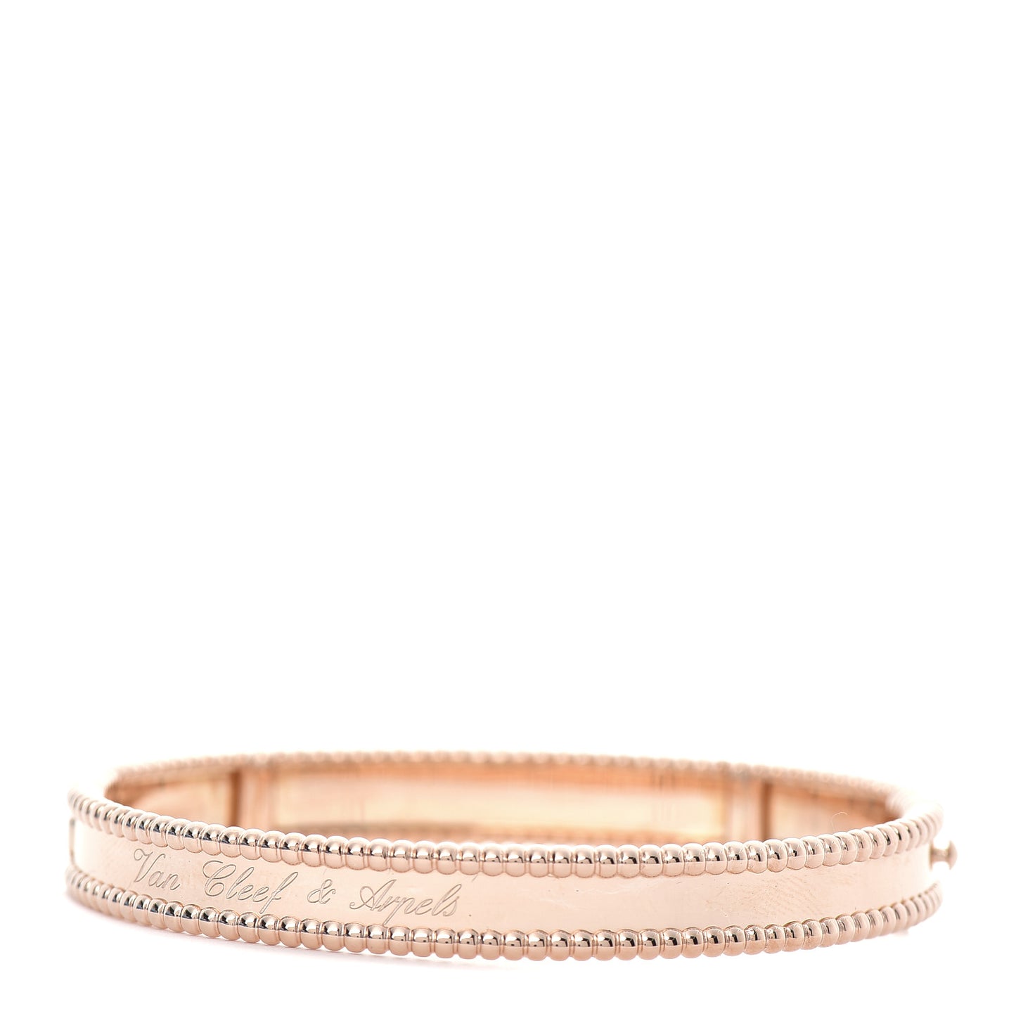 18K Rose Gold Perlee Signature Bangle Bracelet M