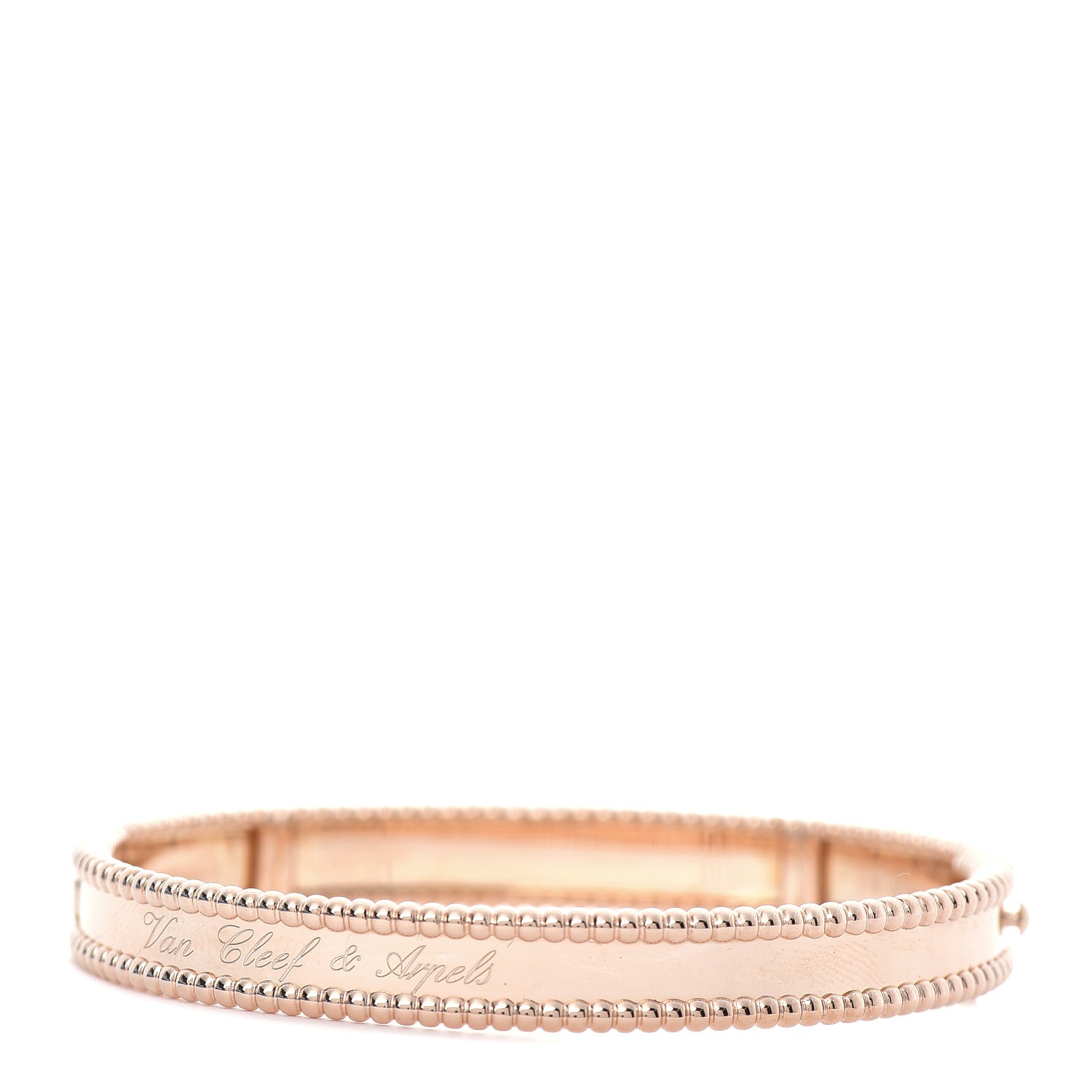 Van Cleef & Arpels 18K Rose Gold Perlee Signature Bangle Bracelet M 1 of 6