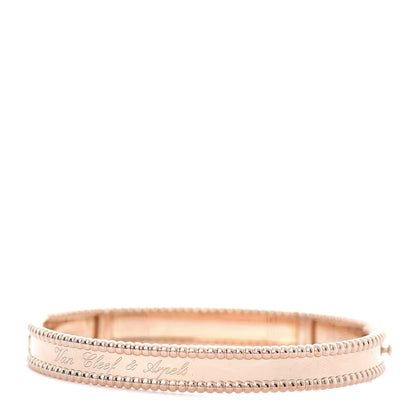 Van Cleef & Arpels 18K Rose Gold Perlee Signature Bangle Bracelet M 1 of 6