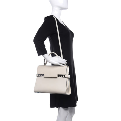 Delvaux Calfskin MM Tempete Satchel White 2 of 9