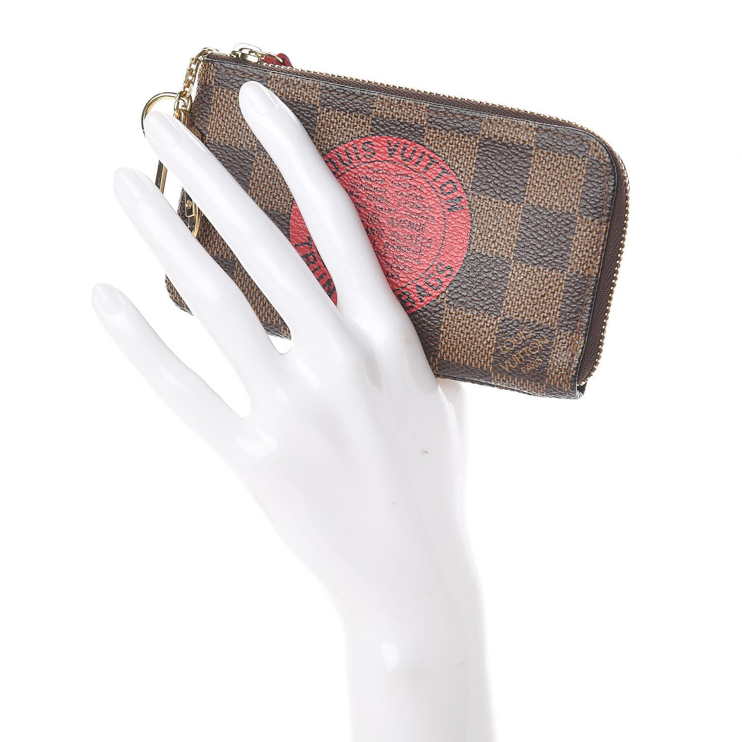 Damier Ebene Complice Trunks and Bags Key Pouch Red