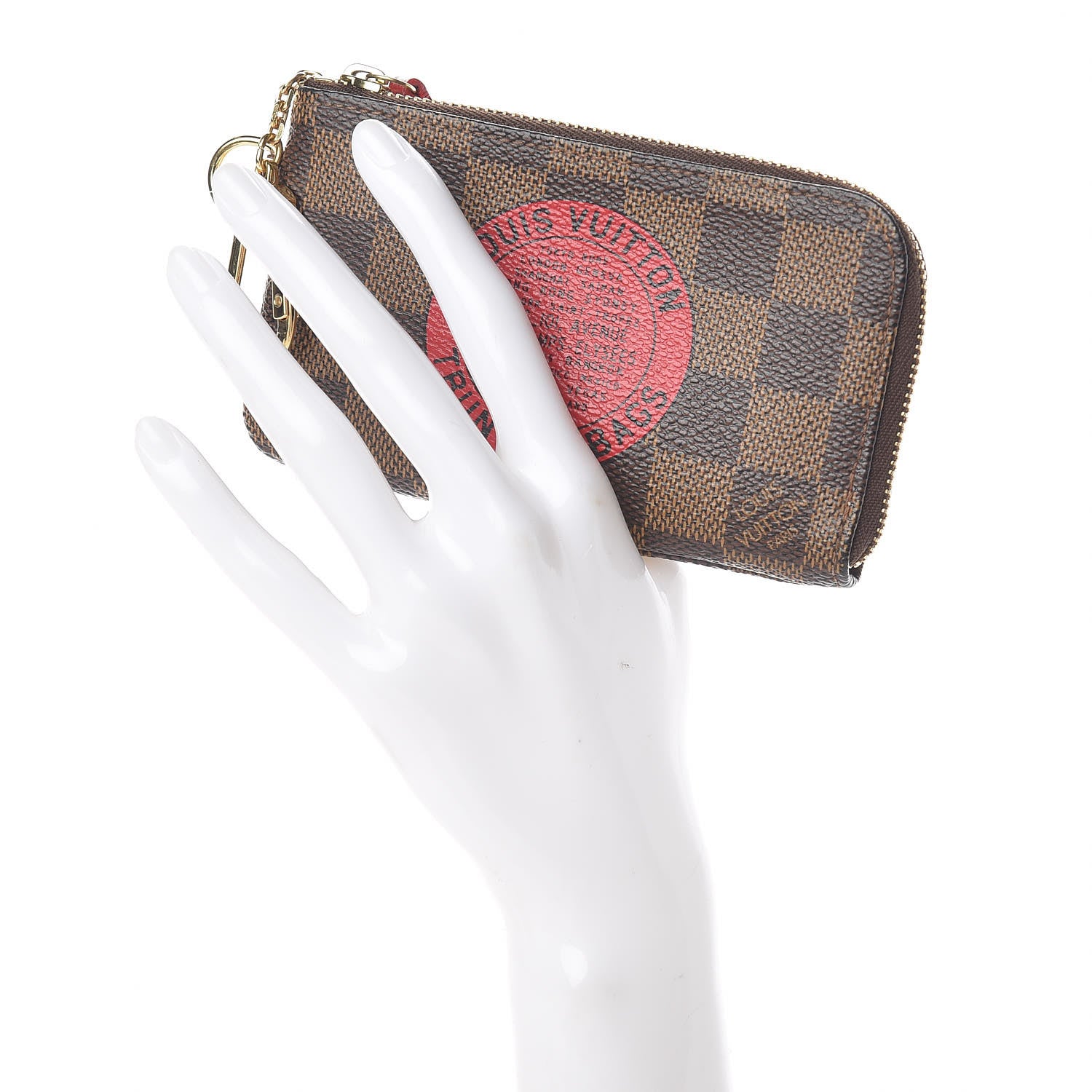 Louis Vuitton Damier Ebene Complice Trunks and Bags Key Pouch Red 2 of 8