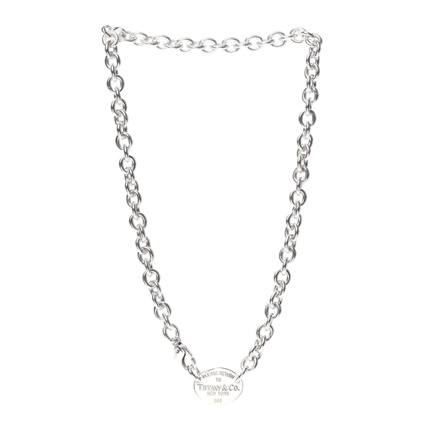 Tiffany Sterling Silver Return to Oval Tag Choker Necklace 3 of 5