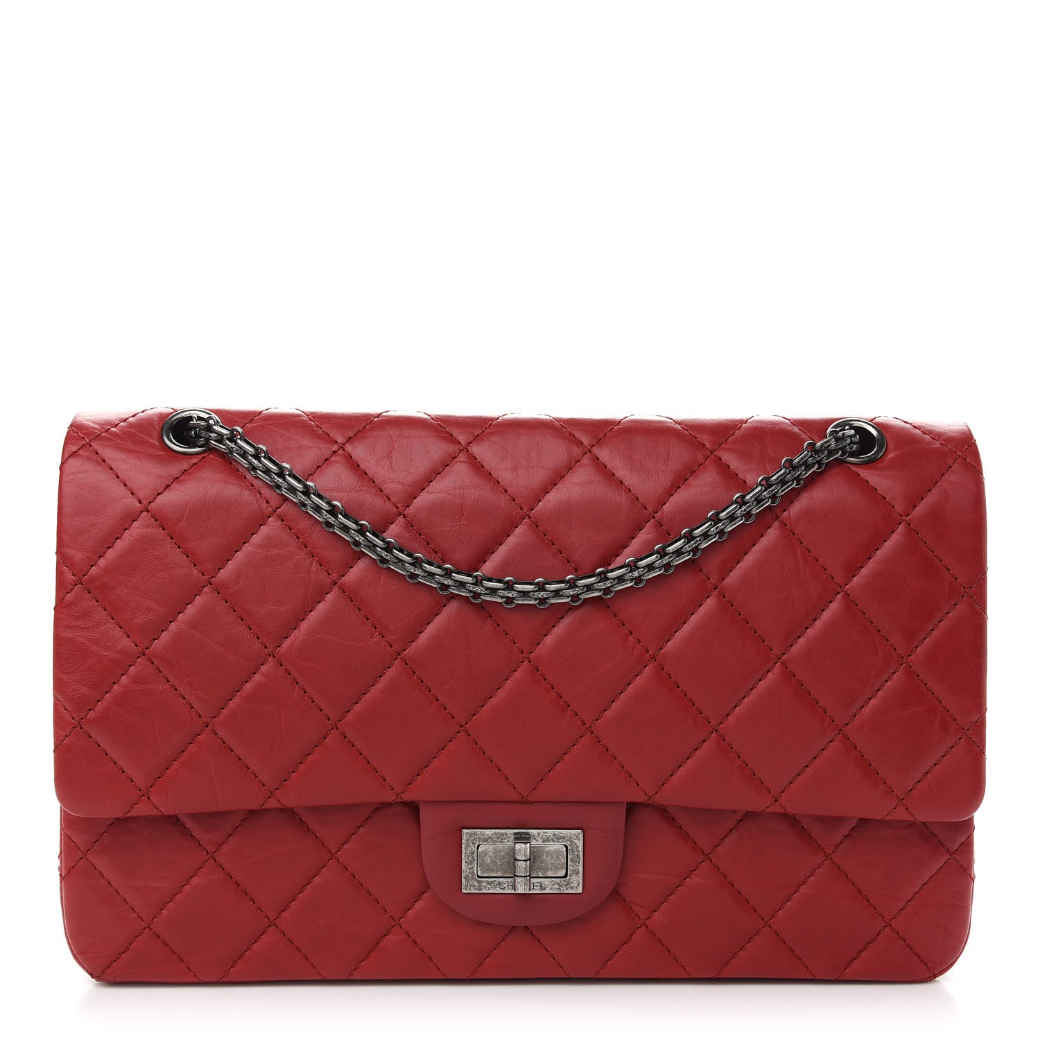 Chanel Aged Calfskin Quilted 2.55 Reissue 227 Flap Red 1 of 9