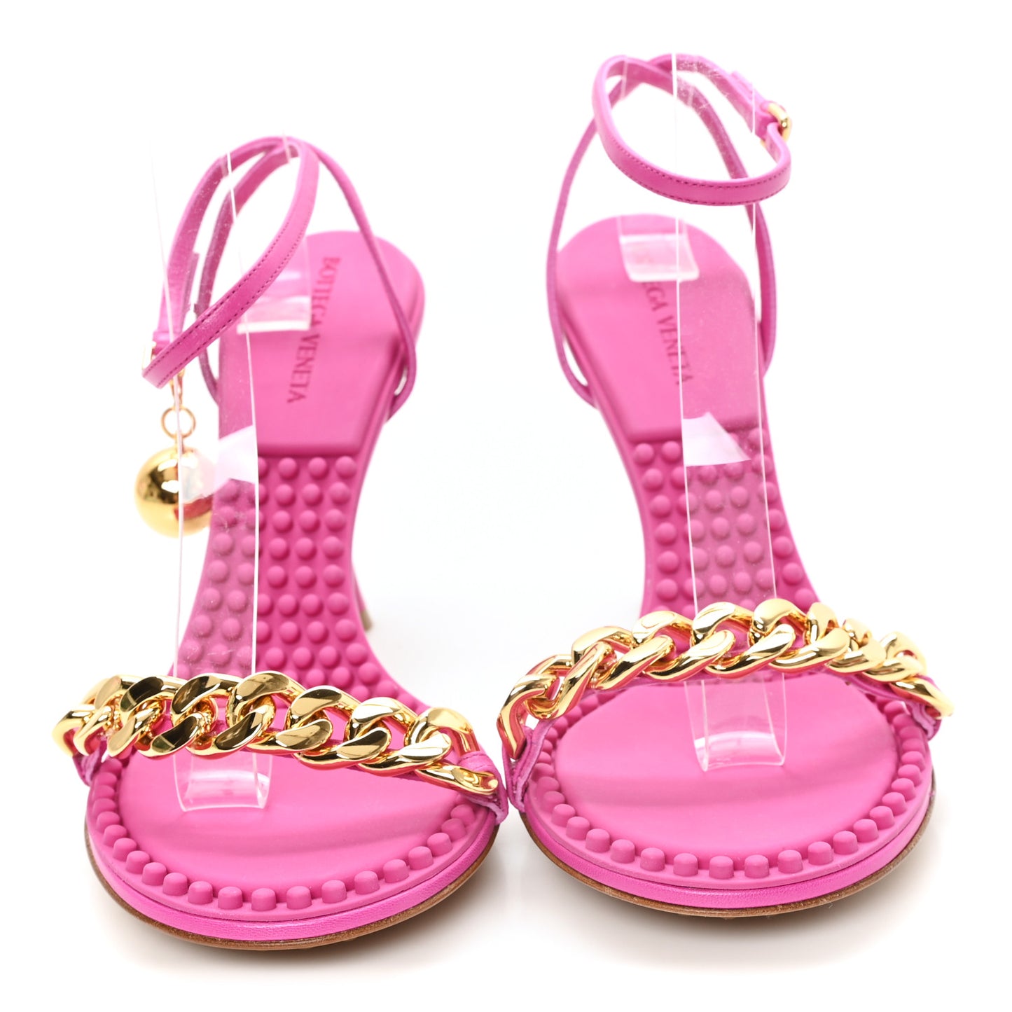 Lambskin Dot 90mm Sandals 39.5 Hollyhock