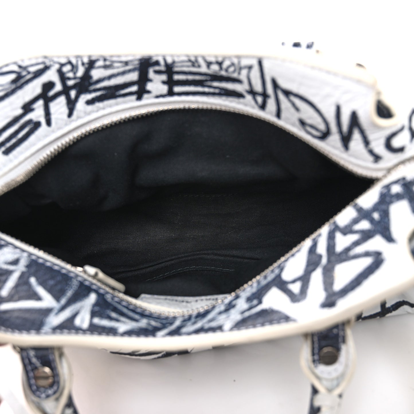 Agneau Arena Graffiti Neo Cagole Handbag XS White Black