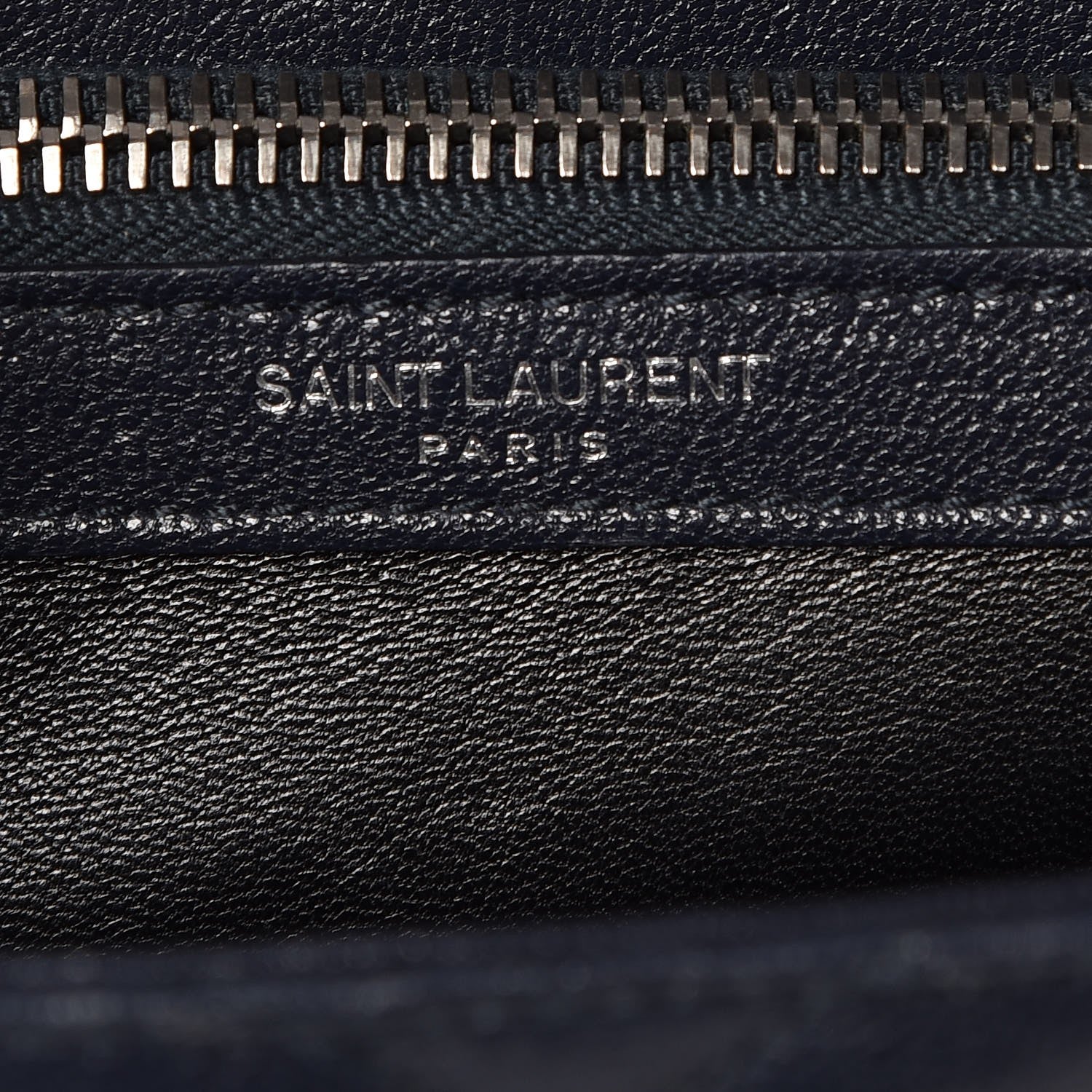 Saint Laurent Sheepskin Matelasse Chevron Monogram Medium College Bag Deep Marine 6 of 7