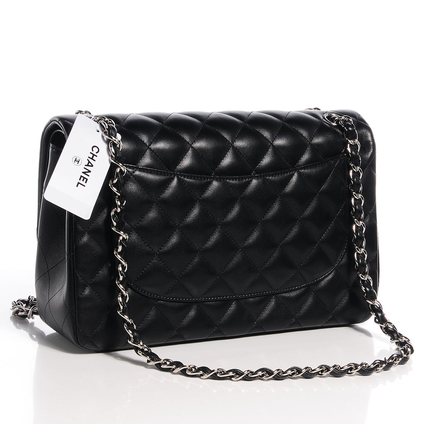 Lambskin Jumbo Double Flap Black