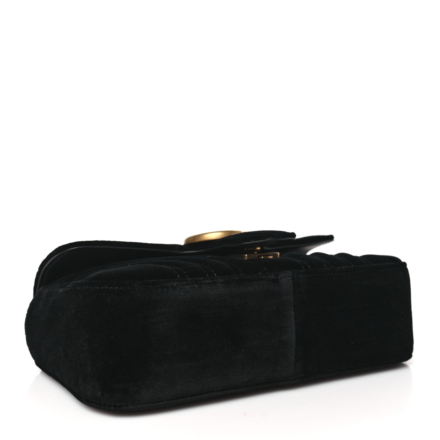 Gucci Velvet Matelasse Mini GG Marmont Shoulder Bag Black 4 of 10