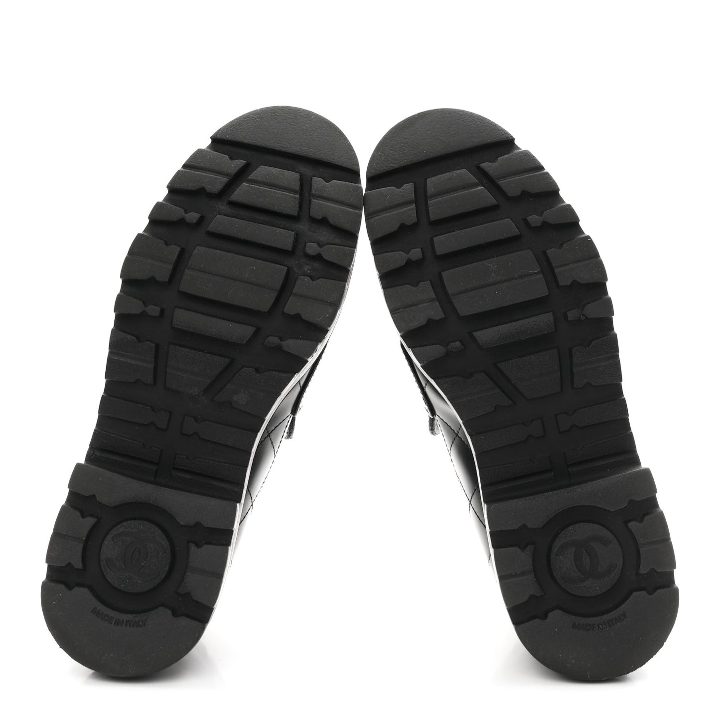 Calfskin Stitched CC Loafers 38.5 Black