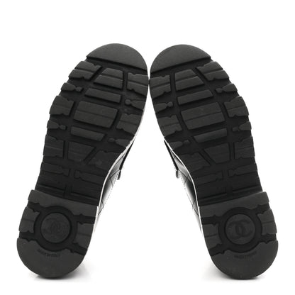 Chanel Calfskin Stitched CC Loafers 38.5 Black 6 of 10