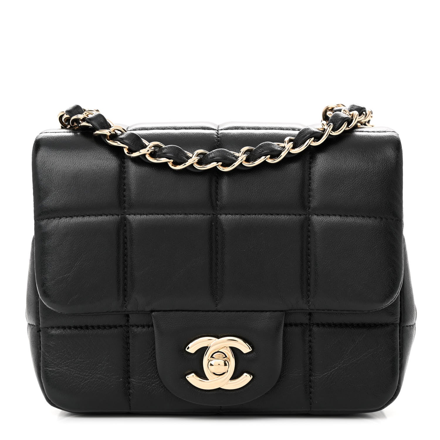 Chanel Lambskin Resin Crystal Square Quilted Mini Monacoco Flap Black 1 of 10