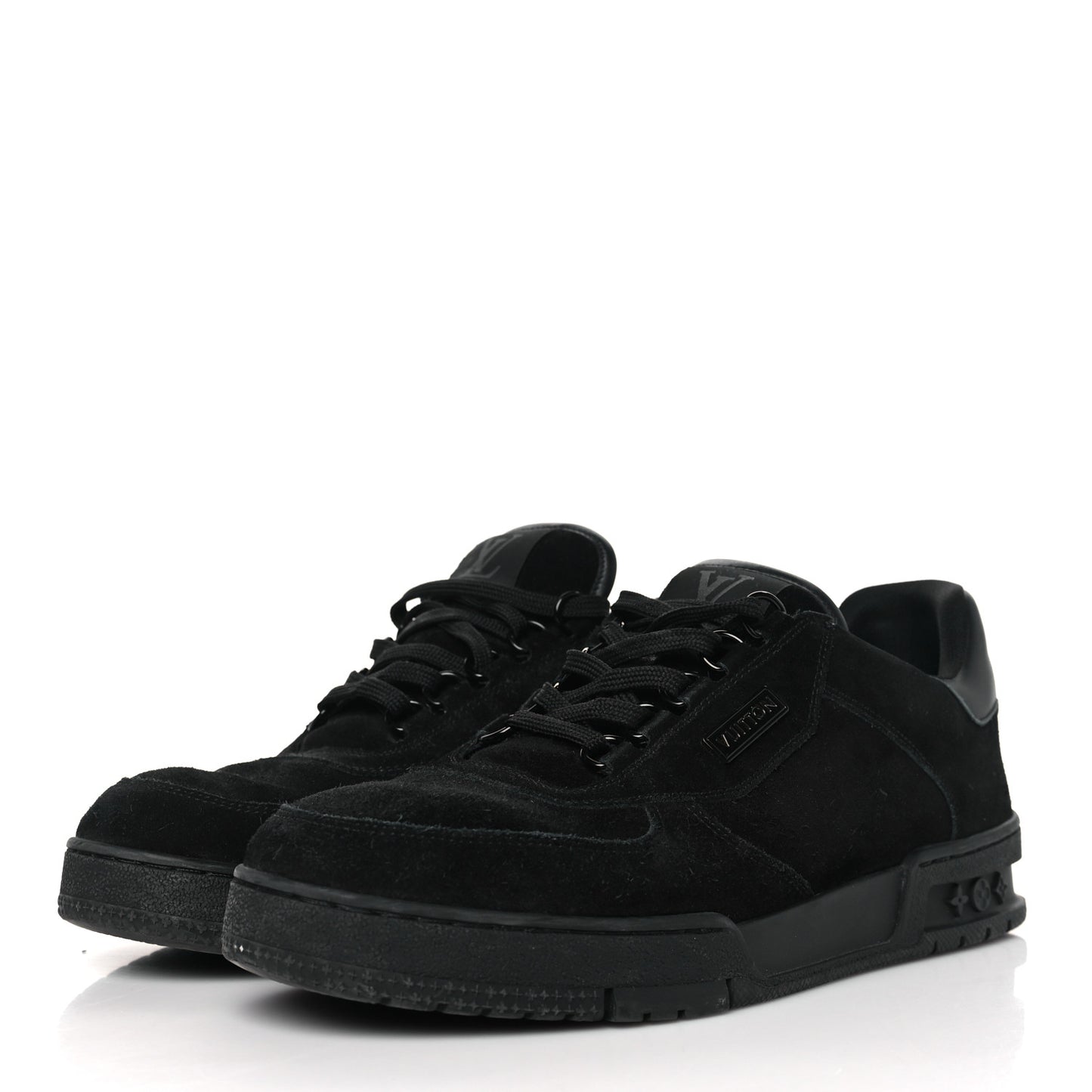Suede Mens LV Trainer Sneakers 7.5 Black