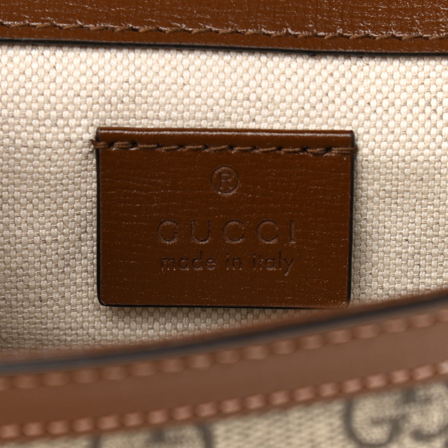 Gucci GG Supreme Monogram Web Mini Horsebit 1955 Shoulder Bag Beige Brown Sugar 6 of 11